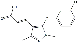 3-[5-(3-bromophenoxy)-1,3-dimethyl-1H-pyrazol-4-yl]prop-2-enoic acid Structure