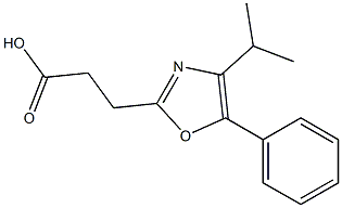 3-[5-phenyl-4-(propan-2-yl)-1,3-oxazol-2-yl]propanoic acid 化学構造式