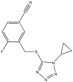 3-{[(1-cyclopropyl-1H-1,2,3,4-tetrazol-5-yl)sulfanyl]methyl}-4-fluorobenzonitrile Structure