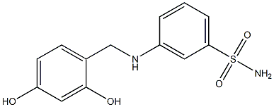 3-{[(2,4-dihydroxyphenyl)methyl]amino}benzene-1-sulfonamide 结构式