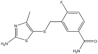 3-{[(2-amino-4-methyl-1,3-thiazol-5-yl)thio]methyl}-4-fluorobenzamide|