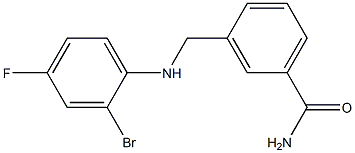 3-{[(2-bromo-4-fluorophenyl)amino]methyl}benzamide Structure