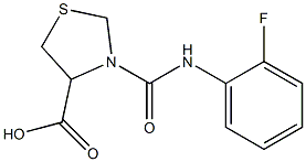 3-{[(2-fluorophenyl)amino]carbonyl}-1,3-thiazolidine-4-carboxylic acid 化学構造式