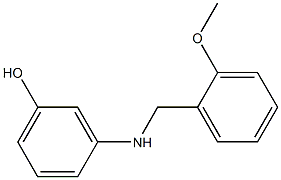 3-{[(2-methoxyphenyl)methyl]amino}phenol 化学構造式