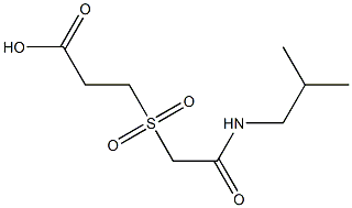 3-{[2-(isobutylamino)-2-oxoethyl]sulfonyl}propanoic acid 化学構造式