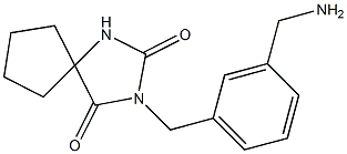 3-{[3-(aminomethyl)phenyl]methyl}-1,3-diazaspiro[4.4]nonane-2,4-dione Structure