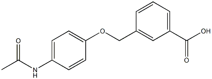 3-{[4-(acetylamino)phenoxy]methyl}benzoic acid,,结构式