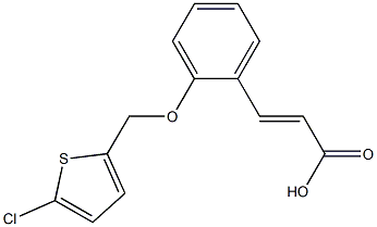 3-{2-[(5-chlorothiophen-2-yl)methoxy]phenyl}prop-2-enoic acid,,结构式