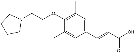 3-{3,5-dimethyl-4-[2-(pyrrolidin-1-yl)ethoxy]phenyl}prop-2-enoic acid 结构式