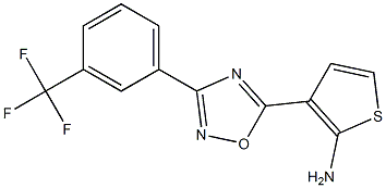 3-{3-[3-(trifluoromethyl)phenyl]-1,2,4-oxadiazol-5-yl}thiophen-2-amine Struktur