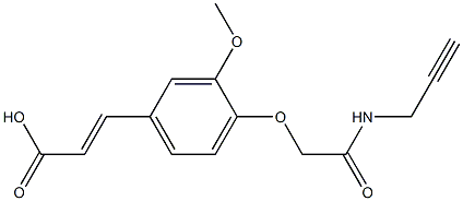 3-{3-methoxy-4-[(prop-2-yn-1-ylcarbamoyl)methoxy]phenyl}prop-2-enoic acid,,结构式