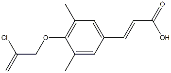 3-{4-[(2-chloroprop-2-en-1-yl)oxy]-3,5-dimethylphenyl}prop-2-enoic acid,,结构式