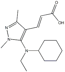 3-{5-[cyclohexyl(ethyl)amino]-1,3-dimethyl-1H-pyrazol-4-yl}prop-2-enoic acid,,结构式
