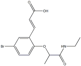 3-{5-bromo-2-[1-(ethylcarbamoyl)ethoxy]phenyl}prop-2-enoic acid 化学構造式