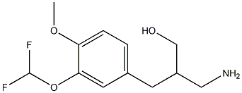 3-amino-2-{[3-(difluoromethoxy)-4-methoxyphenyl]methyl}propan-1-ol Struktur