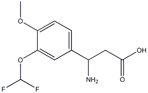 3-amino-3-[3-(difluoromethoxy)-4-methoxyphenyl]propanoic acid Struktur