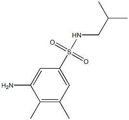 3-amino-4,5-dimethyl-N-(2-methylpropyl)benzene-1-sulfonamide 化学構造式