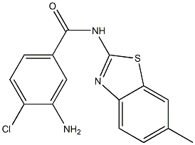3-amino-4-chloro-N-(6-methyl-1,3-benzothiazol-2-yl)benzamide Struktur