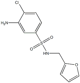 3-amino-4-chloro-N-(furan-2-ylmethyl)benzene-1-sulfonamide Struktur