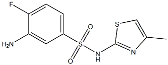 3-amino-4-fluoro-N-(4-methyl-1,3-thiazol-2-yl)benzene-1-sulfonamide,,结构式