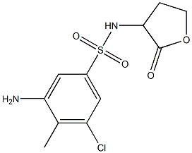 3-amino-5-chloro-4-methyl-N-(2-oxooxolan-3-yl)benzene-1-sulfonamide Struktur