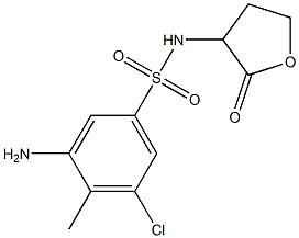 3-amino-5-chloro-4-methyl-N-(2-oxooxolan-3-yl)benzene-1-sulfonamide,,结构式