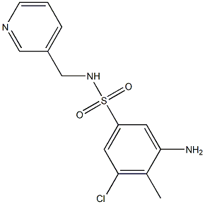 3-amino-5-chloro-4-methyl-N-(pyridin-3-ylmethyl)benzene-1-sulfonamide Struktur