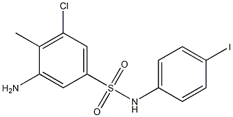 3-amino-5-chloro-N-(4-iodophenyl)-4-methylbenzene-1-sulfonamide,,结构式