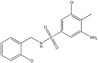 3-amino-5-chloro-N-[(2-chlorophenyl)methyl]-4-methylbenzene-1-sulfonamide,,结构式