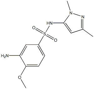 3-amino-N-(1,3-dimethyl-1H-pyrazol-5-yl)-4-methoxybenzene-1-sulfonamide Structure