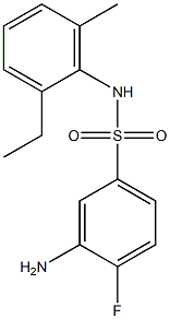 3-amino-N-(2-ethyl-6-methylphenyl)-4-fluorobenzene-1-sulfonamide Structure