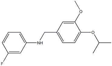 3-fluoro-N-{[3-methoxy-4-(propan-2-yloxy)phenyl]methyl}aniline,,结构式