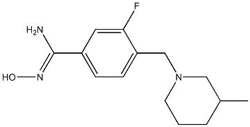 3-fluoro-N'-hydroxy-4-[(3-methylpiperidin-1-yl)methyl]benzenecarboximidamide Structure