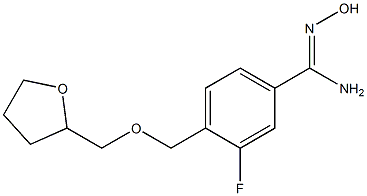 3-fluoro-N'-hydroxy-4-[(tetrahydrofuran-2-ylmethoxy)methyl]benzenecarboximidamide,,结构式