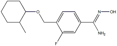 3-fluoro-N'-hydroxy-4-{[(2-methylcyclohexyl)oxy]methyl}benzenecarboximidamide,,结构式