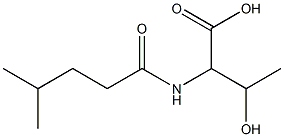 3-hydroxy-2-(4-methylpentanamido)butanoic acid 化学構造式