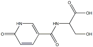 3-hydroxy-2-{[(6-oxo-1,6-dihydropyridin-3-yl)carbonyl]amino}propanoic acid 化学構造式
