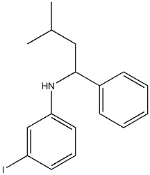 3-iodo-N-(3-methyl-1-phenylbutyl)aniline Structure