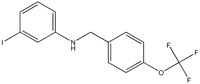 3-iodo-N-{[4-(trifluoromethoxy)phenyl]methyl}aniline,,结构式