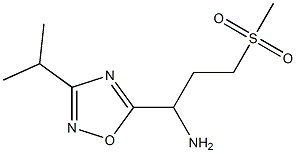 3-methanesulfonyl-1-[3-(propan-2-yl)-1,2,4-oxadiazol-5-yl]propan-1-amine 结构式