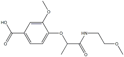 3-methoxy-4-{1-[(2-methoxyethyl)carbamoyl]ethoxy}benzoic acid Struktur