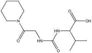 3-methyl-2-({[2-oxo-2-(piperidin-1-yl)ethyl]carbamoyl}amino)butanoic acid Struktur