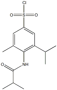 3-methyl-4-(2-methylpropanamido)-5-(propan-2-yl)benzene-1-sulfonyl chloride 结构式