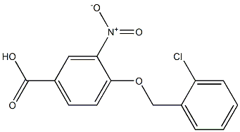 4-[(2-chlorophenyl)methoxy]-3-nitrobenzoic acid 化学構造式