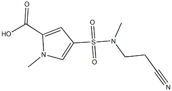 4-[(2-cyanoethyl)(methyl)sulfamoyl]-1-methyl-1H-pyrrole-2-carboxylic acid 结构式