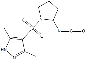 4-[(2-isocyanatopyrrolidine-1-)sulfonyl]-3,5-dimethyl-1H-pyrazole Struktur