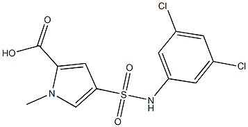 4-[(3,5-dichlorophenyl)sulfamoyl]-1-methyl-1H-pyrrole-2-carboxylic acid,,结构式