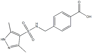 4-[(3,5-dimethyl-1H-pyrazole-4-)sulfonamidomethyl]benzoic acid Structure