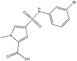 4-[(3-bromophenyl)sulfamoyl]-1-methyl-1H-pyrrole-2-carboxylic acid,,结构式