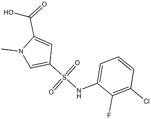 4-[(3-chloro-2-fluorophenyl)sulfamoyl]-1-methyl-1H-pyrrole-2-carboxylic acid,,结构式